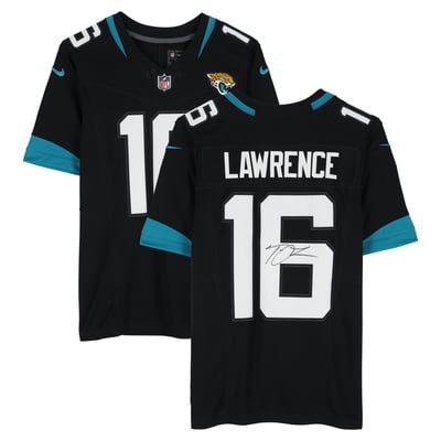 Trevor Lawrence Jacksonville Jaguars Autographed Fanatics Authentic Black Nike Vapor F.U.S.E. Limited Jersey  