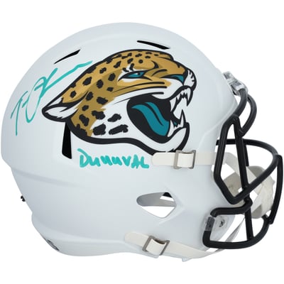 Trevor Lawrence Jacksonville Jaguars Autographed Fanatics Authentic Riddell 2024 Alternate Speed Replica Helmet with "Duuuval" Inscription