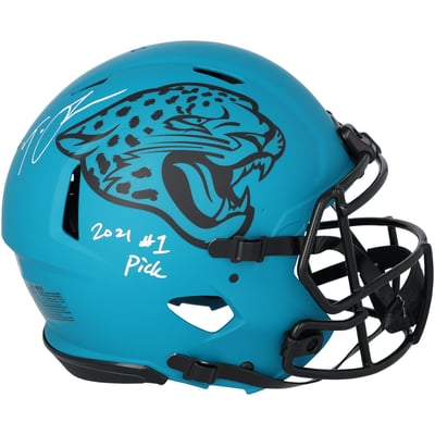Trevor Lawrence Jacksonville Jaguars Autographed Fanatics Authentic Riddell Rave Speed Authentic Helmet with "2021 #1 Pick" Inscription
