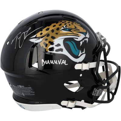 Trevor Lawrence Jacksonville Jaguars Autographed Fanatics Authentic Riddell Speed Authentic Helmet with "Duuuval" Inscription