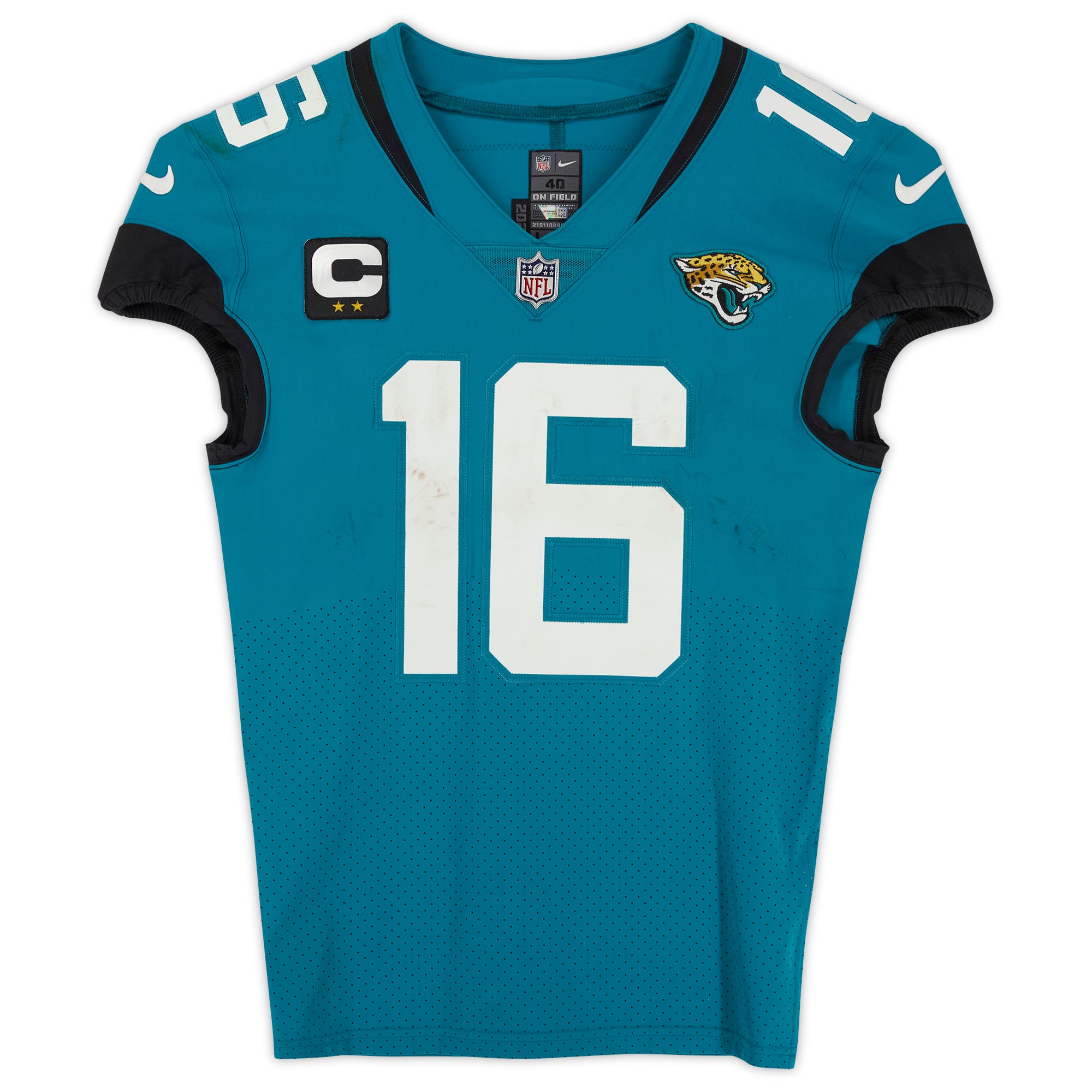 Trevor Lawrence Teal Jacksonville Jaguars Game-Used #16 Jersey vs
