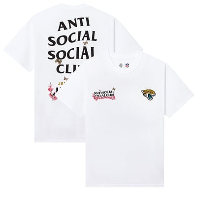 Jacksonville Jaguars AntiSocialSocialClub x NFL Unisex Blossom T-Shirt - White