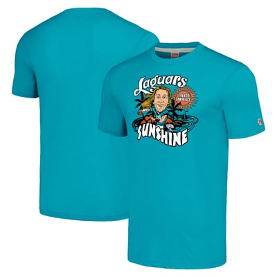 Trevor Lawrence Jacksonville Jaguars Homage Unisex Caricature Player Tri-Blend T-Shirt - Teal