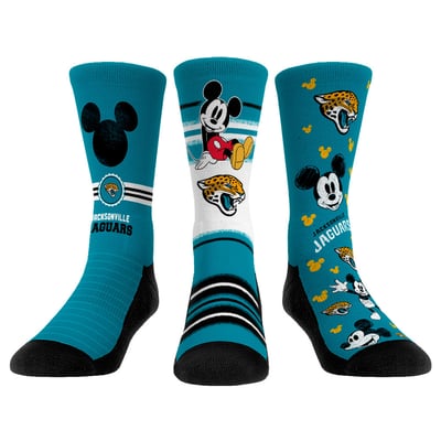  Jacksonville Jaguars Rock Em Unisex Disney Three-Pack Crew Socks Set - 