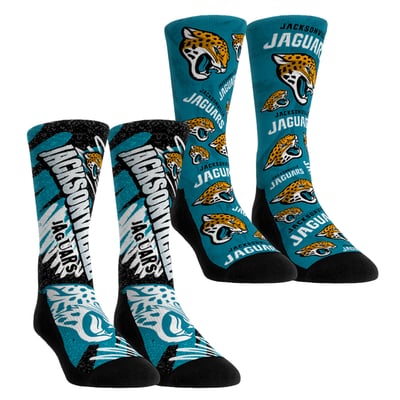 Jacksonville Jaguars Rock Em Unisex Team Blast Two-Pack Crew Socks
