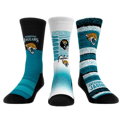  Jacksonville Jaguars Rock Em Unisex Throwback Three-Pack Crew Sock Set - 