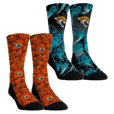  Jacksonville Jaguars Rock Em Unisex Halloween Crew Socks 2-Pack Set - Orange