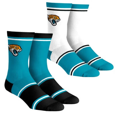 Jacksonville Jaguars Rock Em Unisex Two-Pack Team Color Crew Socks - Teal
