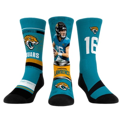 Trevor Lawrence Jacksonville Jaguars Rock Em Unisex 3-Pack Crew Sock Set - Blue