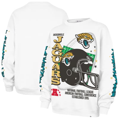 Jacksonville Jaguars '47 Women's Thunderous Oversized Fleece Sweatshirt - White