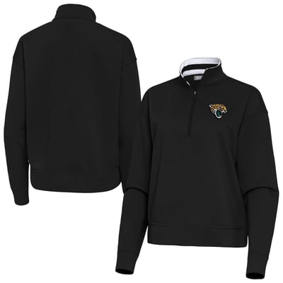 Jacksonville Jaguars Antigua Women's Goddess Quarter-Zip Pullover - Black