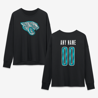 Jacksonville Jaguars Women's Forged Mascot Personalized Name & Number Long Sleeve T-Shirt - Black