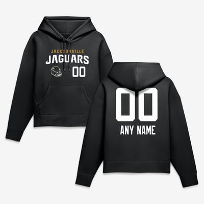 Jacksonville Jaguars Women's Touchdown Wordmark Personalized Name & Number Hoodie - Black