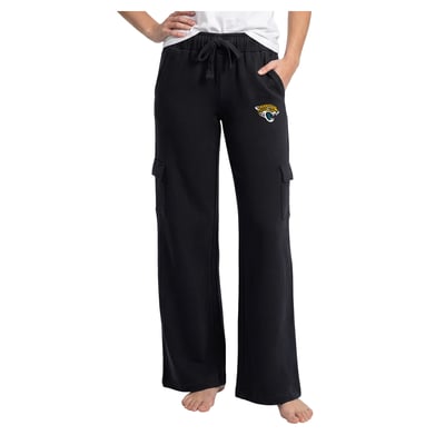 Jacksonville Jaguars Concepts Sport Women's Truett Wide-Leg Cargo Fleece Pants - Black