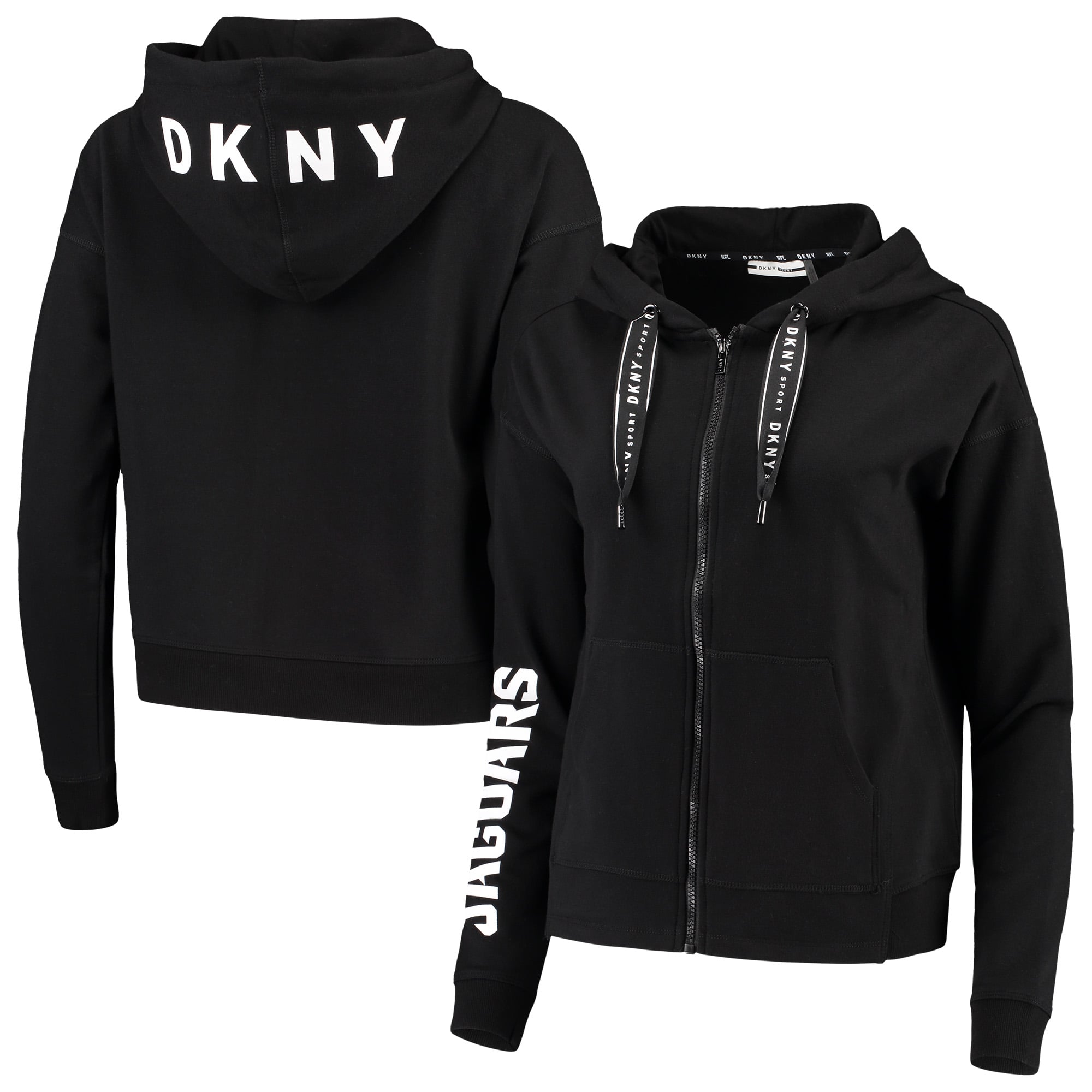 Women's DKNY Sport Black Jacksonville Jaguars Zoey Crop Full-Zip
