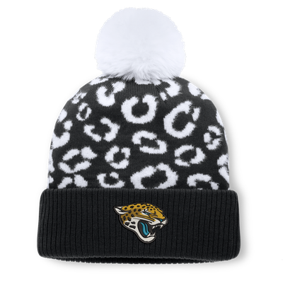 Jacksonville Jaguars Fanatics Women's Blur Cuffed Knit Hat with Pom - Black