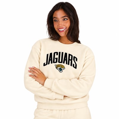  Jacksonville Jaguars Fanatics Women's Plus Size Hoodie & Pants Lounge Set - Cream