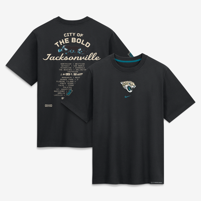  Jacksonville Jaguars Nike Women's 2026 Rivalries Collection Loose Fit Boyfriend T-Shirt - Black