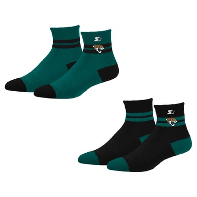 Jacksonville Jaguars Starter Women's Cozy Cuff Stripes Quarter-Length Plush Socks