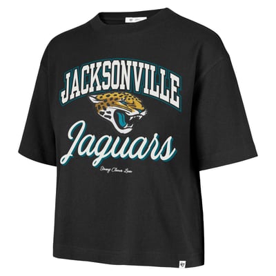 Jacksonville Jaguars Stoney Clover Lane x '47 Women's Script City Boxy Cropped T-Shirt - Black