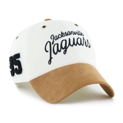 Jacksonville Jaguars Stoney Clover Lane x '47 Women's Cursive Clean Up Adjustable Hat - Cream/Tan