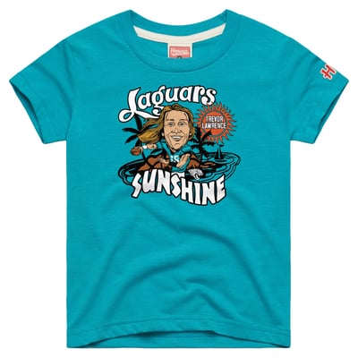 Trevor Lawrence Jacksonville Jaguars Homage Youth Caricature Tri-Blend T-Shirt - Teal