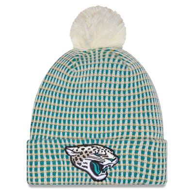 Jacksonville Jaguars New Era Youth 2026 Rivalries Collection Sideline Cuffed Knit Hat with Pom - Teal