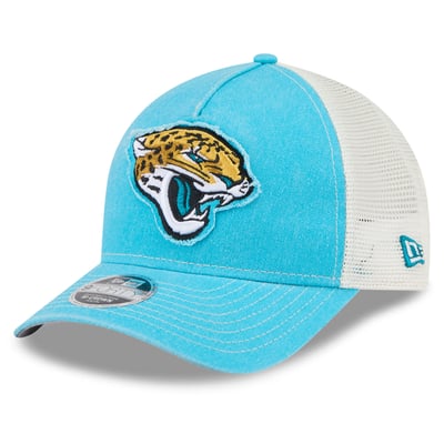  Jacksonville Jaguars New Era Youth Fan 9FORTY A-Frame M-Crown Trucker Adjustable Hat - Teal