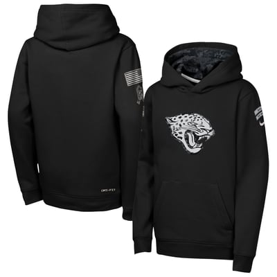  Jacksonville Jaguars Nike Youth 2026 Salute to Service Club Fleece Pullover Hoodie  - Black