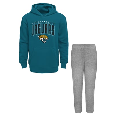 Jacksonville Jaguars Outerstuff Youth Step By Step Hoodie & Pants Set - Teal/Gray
