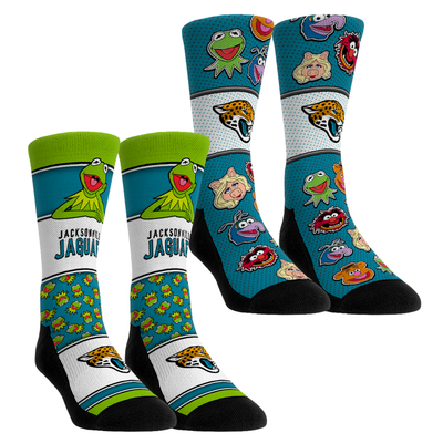  Jacksonville Jaguars Rock Em Youth Muppets 2-Pack Crew Socks Set - Aqua
