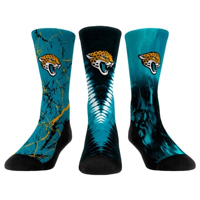  Jacksonville Jaguars Rock Em Youth 3-Pack Crew Socks Set - 