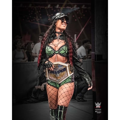 Jacy Jayne WWE Unsigned Fanatics Authentic Women's United States Champion Entrance Spotlight Photograph
