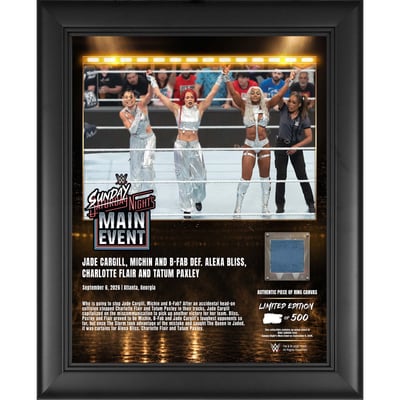 Jade Cargill, Michin & B-Fab WWE Fanatics Authentic Framed 13" x 16" Sunday Night's Main Event on September 6, 2026 Collage with a Piece of Match-Used Canvas - Limited Edition of 500