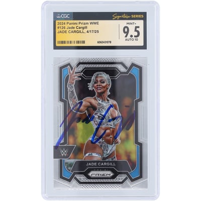 Jade Cargill WWE Autographed 2024 Panini Prizm #126 CGC Fanatics Witnessed Authenticated 9.5/10 Card