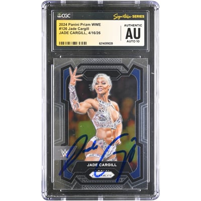 Jade Cargill WWE Autographed 2024 Panini Prizm #126 CGC Fanatics Witnessed Authenticated AUTO 10 Card