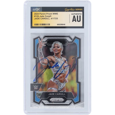 Jade Cargill WWE Autographed 2024 Panini Prizm #126 CGC Fanatics Witnessed Authenticated Card