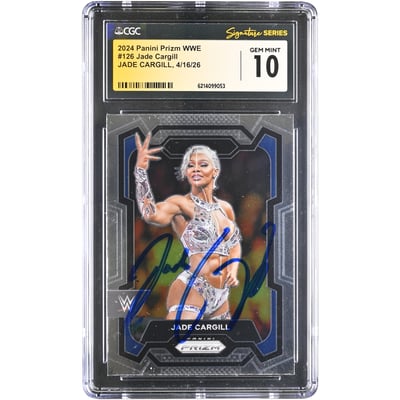 Jade Cargill WWE Autographed 2024 Panini Prizm #126 CGC Fanatics Witnessed Authenticated GEM MINT 10 Card