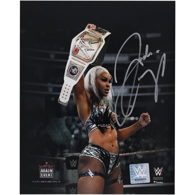 Jade Cargill WWE Autographed Fanatics Authentic 8" x 10" Saturday Night's Main Event Raising Title Photograph