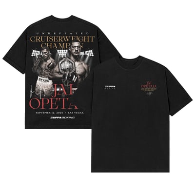  Jai Opetaia Zuffa Boxing Undefeated Cruiserweight Champion T-Shirt - Black