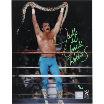 Jake "The Snake" Roberts Autographed 11" x 14" Raising Snake Spotlight Photograph - Limited Edition #1/50