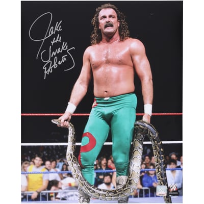 Jake "The Snake" Roberts WWE Autographed Fanatics Authentic 16" x 20" In Ring Holding Snake Photograph