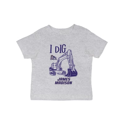 James Madison Dukes Vive La Fete Infant Excavator T-Shirt - Gray