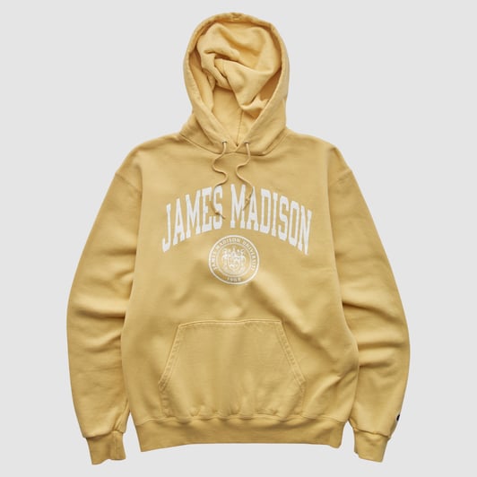 James Madison Dukes Champion 2000s Hooded Pullover Sweatshirt - Yellow - S by Fanatics Real Vintage