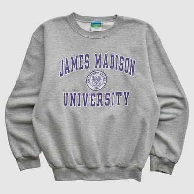 James Madison Dukes Champion 2010s Pullover Sweatshirt - Heather Gray - Yth L by Fanatics Real Vintage