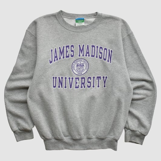 James Madison Dukes Champion 2010s Pullover Sweatshirt - Heather Gray - Yth L by Fanatics Real Vintage