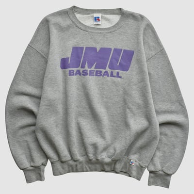James Madison Dukes Russell 2000s Pullover Sweatshirt - Heather Gray - L by Fanatics Real Vintage