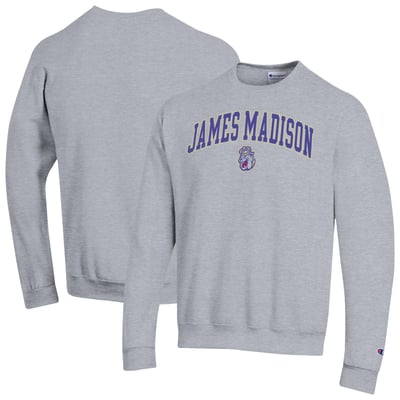 James Madison Dukes Champion Arch Powerblend Sweatshirt - Heather Gray