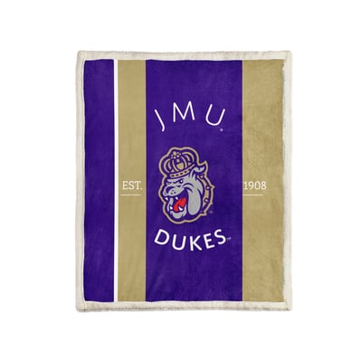 James Madison Dukes Pegasus Block Stripe 50" x 60" Ultra Cozy Sherpa Blanket
