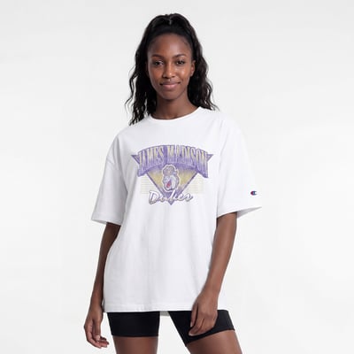  James Madison Dukes Champion Women's Retro Oversized T-Shirt - White